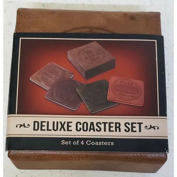 Samsonic Leather Deluxe Coaster Set of 4